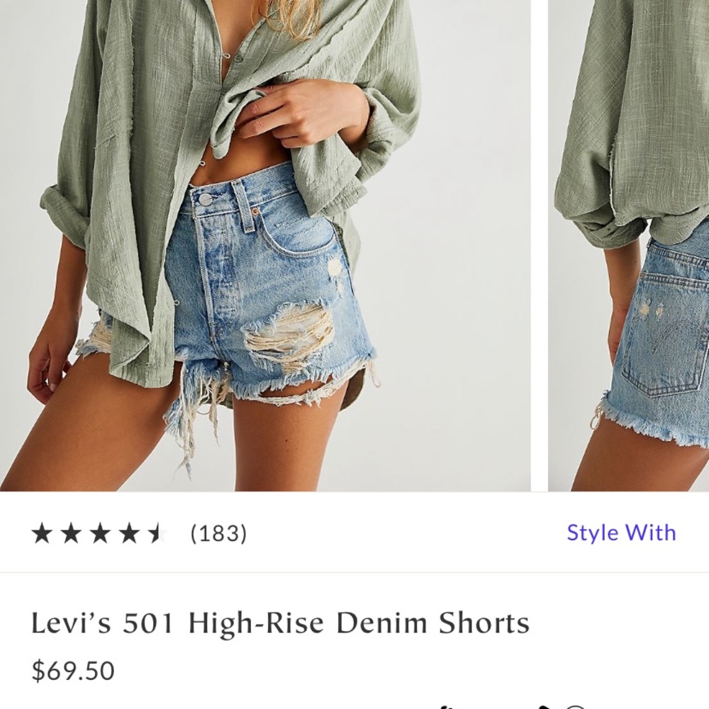 Levi’s 501 High Rise Denim Shorts